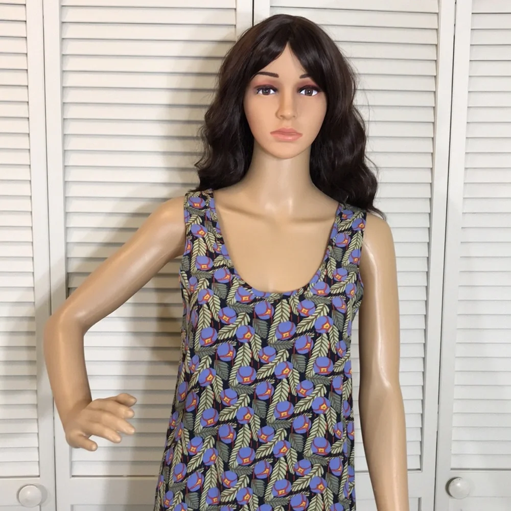 Flax Sleeveless Maxi Dress in Purple and Green Floral Print - Picture 3 of 13